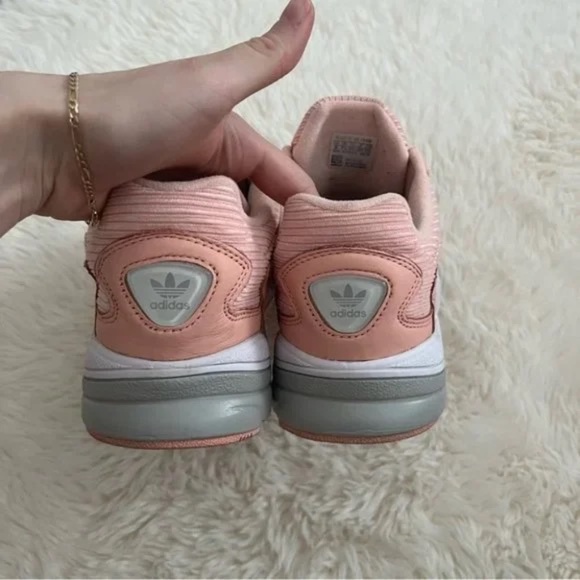 ADIDAS Corduroy Falcon Sneakers in Glow Pink - Picture 7 of 9